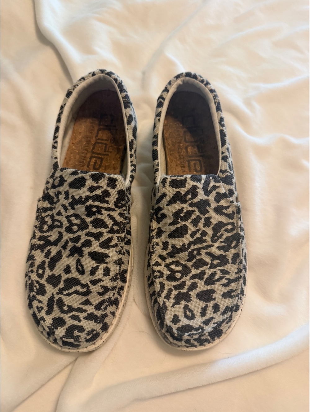 Hey Dude Misty Woven Cheetah Grey Slip-On Shoes US 11